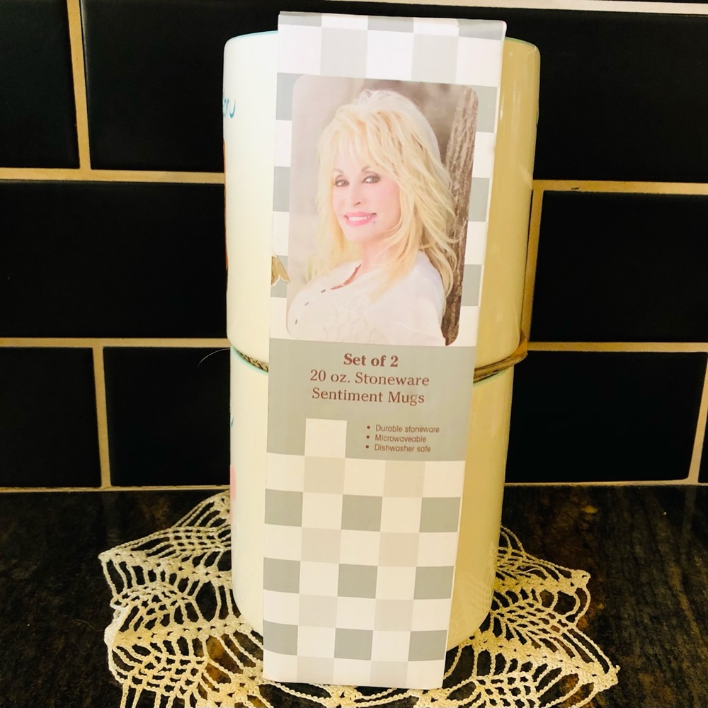 Dolly Parton, Two 20 Ounce Stoneware Sentiment Mugs, Ambition, Hope, Gift 🎁 NWT - Picture 6 of 9